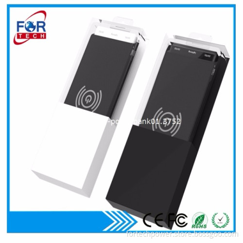 Qi charger 10000mah with 3 connectors,mobile charger big capacity for promotional